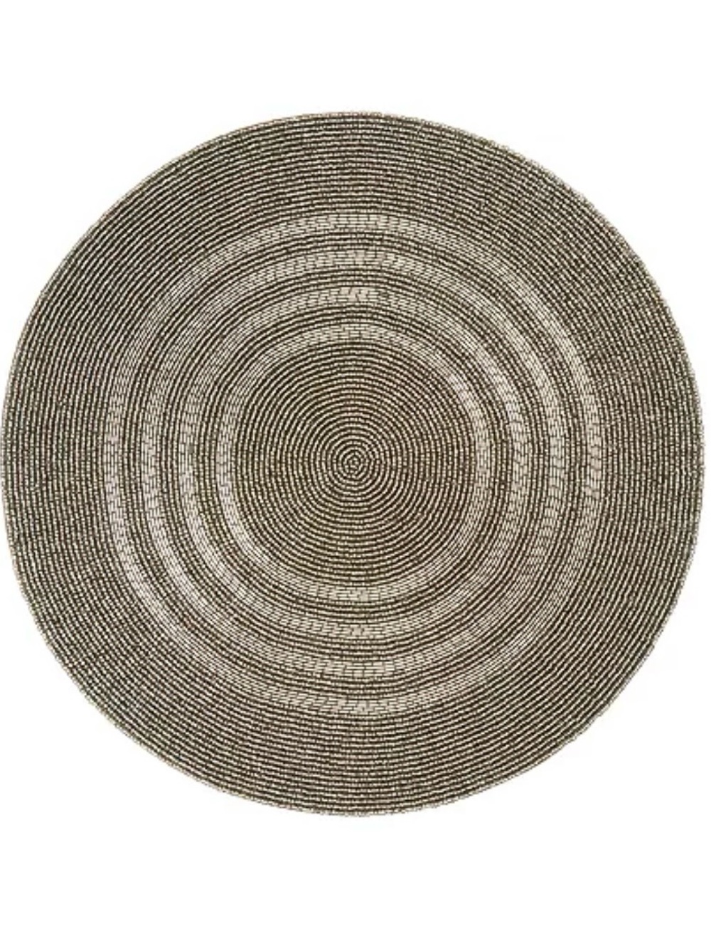 Round Beaded Placemat in Metallic Taupe